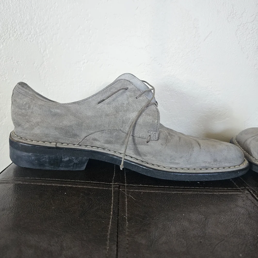 Hugo Boss Quiet Luxury‎ Old Money Square Toe Gray Suede Dress Shoes Sz 9.5